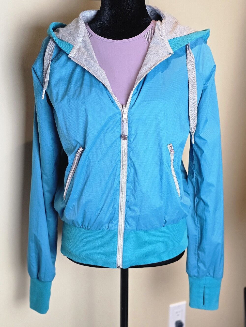 Vintage Lululemon Reversible Swell Jacket - Teal & Grey - Size 8